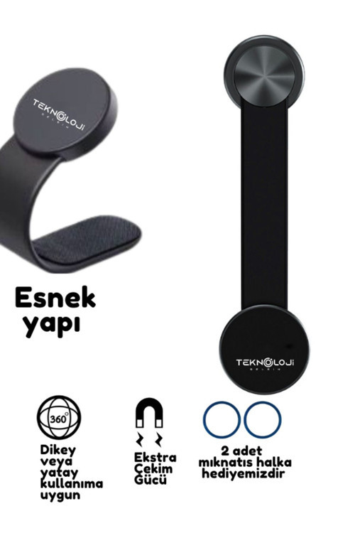 Telefon Tutucu Araç İçi Gösterge Paneline Uygn Mıknatıslı Ayarlanabilir Açı Güçlü Manyetik Universal