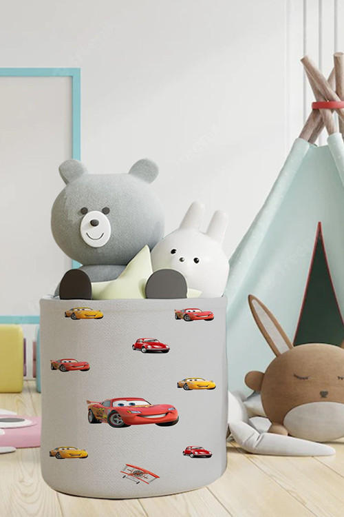 Şimşek Mcqueen Arabalar Desenli Çocuk Ve Bebek Odası Düzenleyici Oyuncak Veya Kirli Sepeti Tlas-107