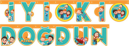 ASLAN İYİ Kİ DOĞDUN HARF BANNER