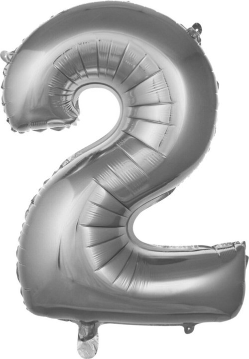 ikm balon 36 Cm Folyo Gümüş 2 Rakam 16'' 36 Cm