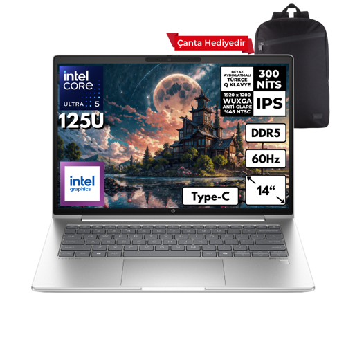 ProBook 440 G11 Ultra 5-125U 40-GBDDR5 512 GB SSD Intel Graphics 14" WUXGA Freedos + Sırt Çantası A22YQEAHMF15