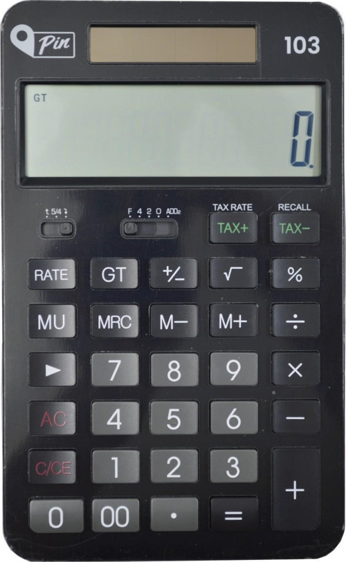103 12 Hane Siyah Masüstü Hesap Makinesi GKE