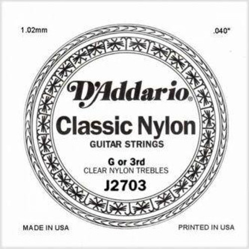 D'addario J2703 Klasik Sol Tek Tel Clear Nylon Normal Tension Sol