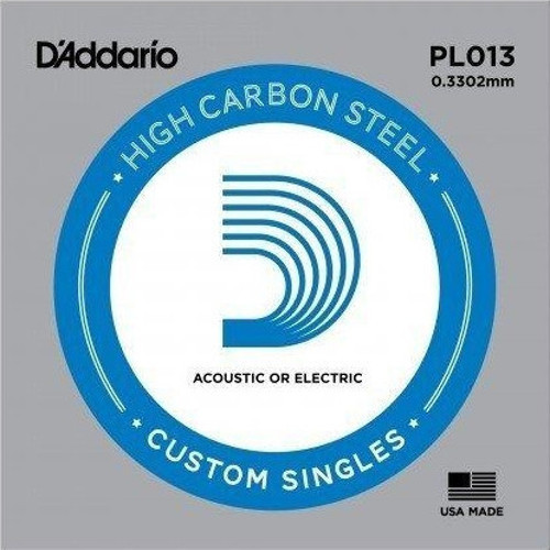 D'addario Pl013 Elektro Ve Akustik Tek Tel Plain Steel 013
