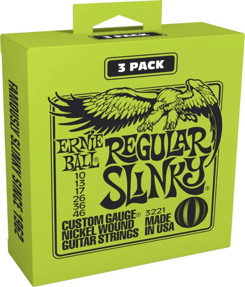 Ernieball P03221 10-46 Elektro Tel (3lü Paket) Regular Slinky