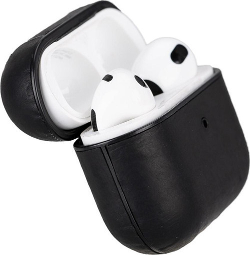 Juni Apple AirPods 3.nesil Uyumlu Deri Kılıf AA1 Siyah