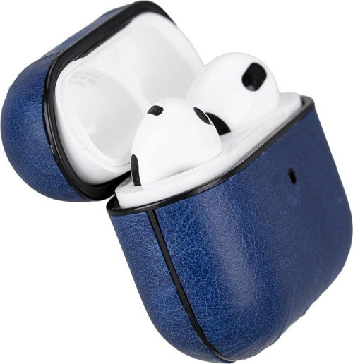 Juni Apple AirPods 3.nesil Uyumlu Deri Kılıf TN20 Mavi