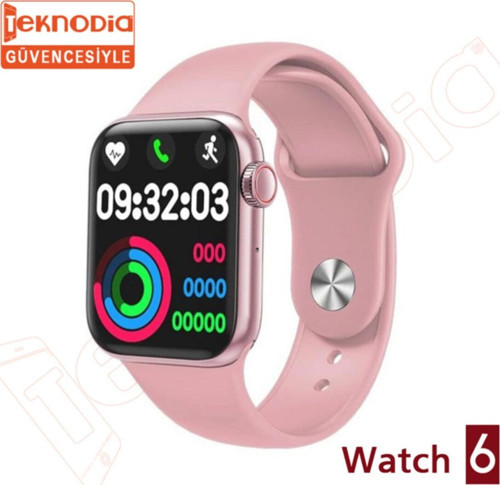 Watch 6 Akıllı Saat Ios Andorid Destekli Arama Özeliği Sensörlü - Rose