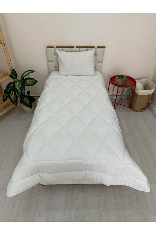 Tek Kişilik Pano Kapitone Dikimli Mikrofiber Dokuma Kumaş Silikon Yorgan