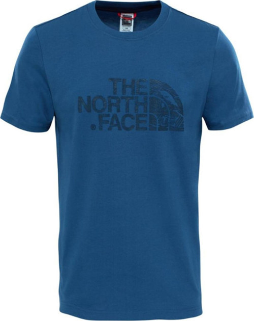 Erkek T-Shirt - Woodcut Dome Tee Erkek Mavi Kısa Kollu Tişört - T0A3G1HDC