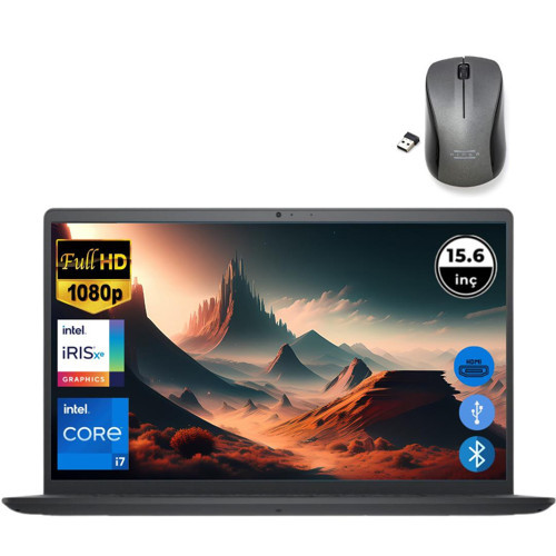 Inspiron 3520 i7 1255U 16GB 2TB M.2 SSD I35201013U ATL39 O/B 15.6" Ubuntu Taşınabilir Bilgisayar+Mouse