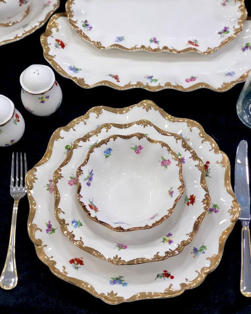 Roy Kıng White Royal Garden 60 Parça Gold Yemek Takımı