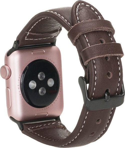 Apple Watch Uyumlu Deri Kordon 42-44-45mm NM1-AS3 Kahve