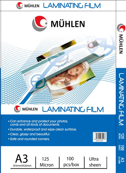 Beutel A3-125 / A3 Boyutu, 125 Mikron Laminasyon PVC Filmi 1 Paket 100 Adet