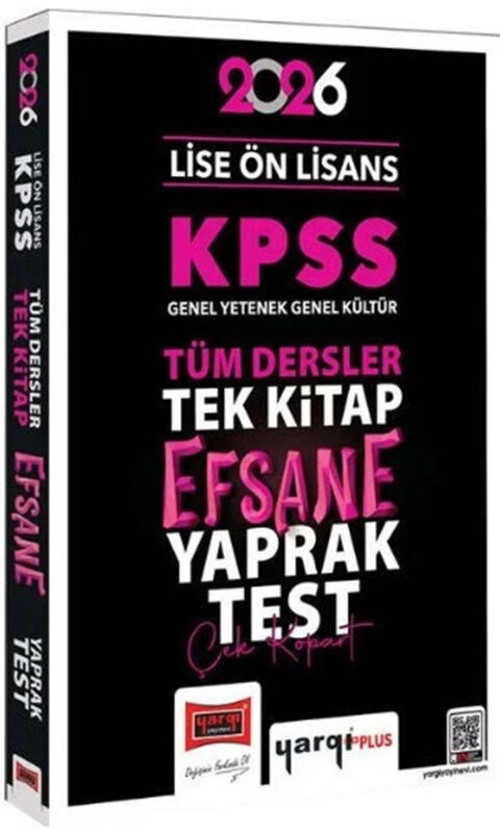 2026 KPSS Lise Ön Lisans Efsane Yaprak Test Yargı Yayınları