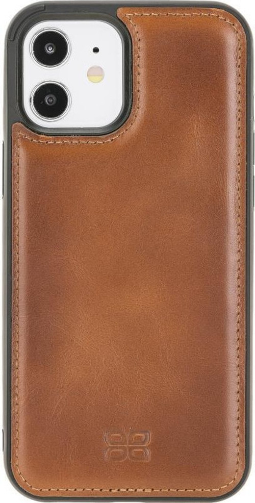 Apple iPhone 12 Uyumlu Deri Arka Kapak RST2EF Taba
