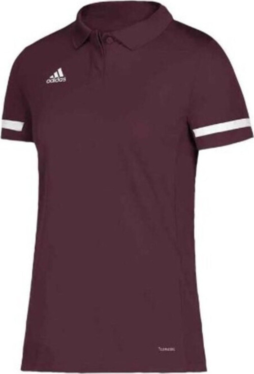 Maroon/White Polo Yaka Kadın T-Shirt