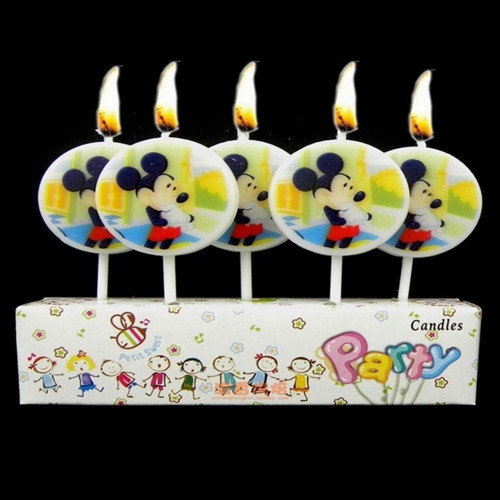 Mickey Mouse Bırthday Candle Vıp Kalite Mickey Mouse Pasta Mumu 5 Adet Mickey Mouse Doğum Günü Mumu