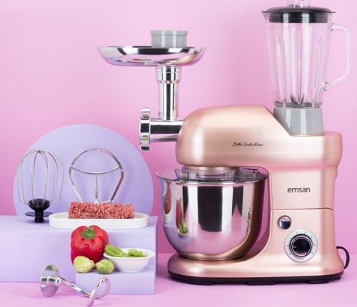 Bella Gusto Maxi Golden Pink Stand Mikser Mutfak Şefi 1300W 5 Lt