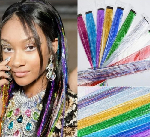 Saç Simi Hair Tinsel Çıtçıtlı Rengarenk Saç Aksesuarı