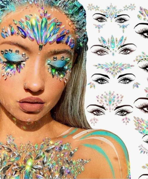 EFLAMEL DESING Face Body Stıcker Işıltılı Incili Yüz, Vücut, Göz Süsleme Taşı Seti