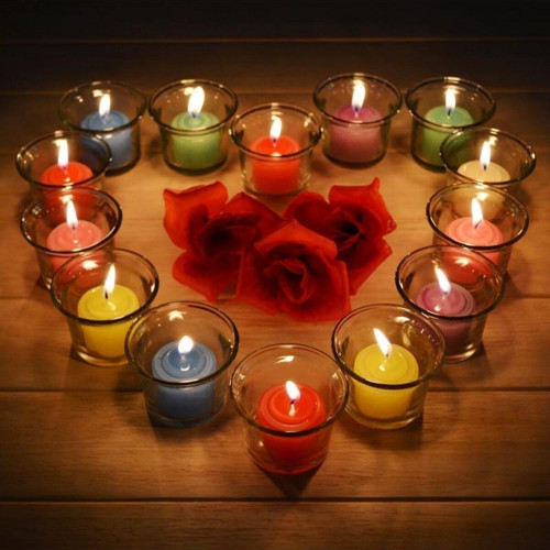 Kır Düğünü Kına Gecesi Dekor Mumluk 14 Adet Cam Mumluk Tea Light Mum İçin Cam Mumluk 6.5X4.5 Cm