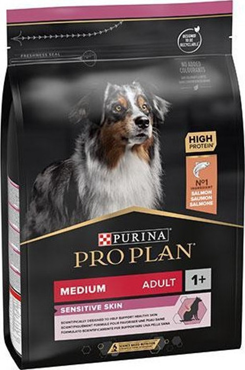 Medium Sensitive Skin Adult Somonlu Orta İrk Yetişkin Köpek Maması 3 Kg