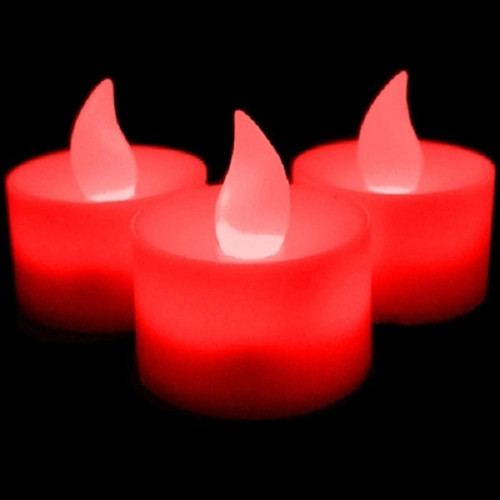 Red Light Candles 24 Adet Kırmızı Led Işıklı Mum Kırmızı Led Mum Kırmızı Işıklı Mum Romantik Led Mum