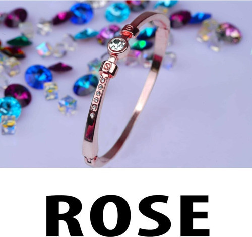 Rose Renk Büyük Taşlı Kelepçe Bileklik 761