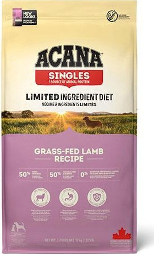 Singles Grass Fed Lamb Kuzulu Elmalı Tahılsız Köpek Maması Tüm Irk ve Yaşam Evreleri 17 Kg