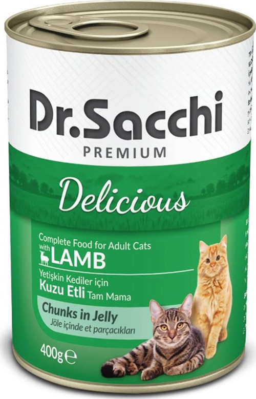 Dr.Sacchi Kuzu Etli Kedi Konservesi 400 Gr