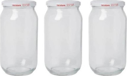 1000 Cc Cam Kavanoz Kapaklı 20'li Paket Konserve ml