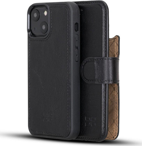 Apple iPhone 13 Mini Uyumlu Deri Cüzdanlı Kılıf RST1