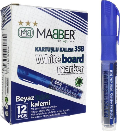 BEYAZ TAHTA KALEMİ KARTUŞLU MAVİ