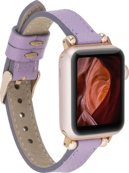 Apple Watch Uyumlu Deri Kordon 38-40-41mm CP22 Lila