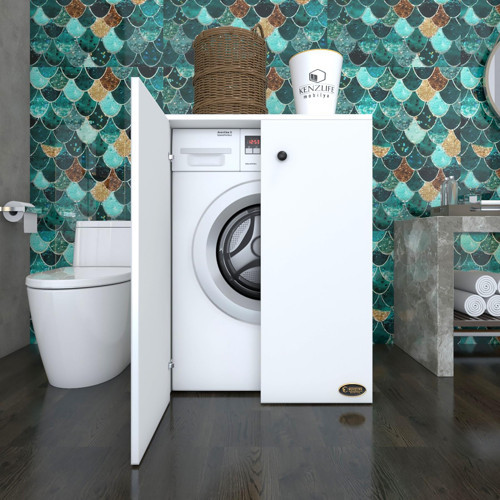 çamaşır makinesi dolabı kapaklı tatyana byz 90*70*60 banyo ofis kapaklı arkalıksız