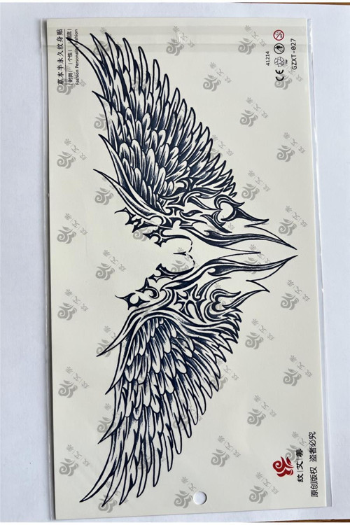 Büyük Boy Kanat Göğüs Sırt İçin 28x15 cm GZXT-027 Yarı Kalıcı Geçici Dövme