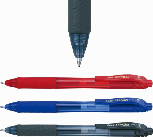 Energel 0.7 mm Basmalı Jel Kalem Mavi / BL107C