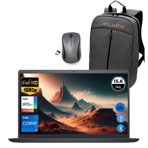 Inspiron 3520 i7 1255U 40GB 256 GB M.2 SSD I35201013U ATL108 O/B 15.6" Ubuntu Taşınabilir Bilgisayar+Çanta&Mouse