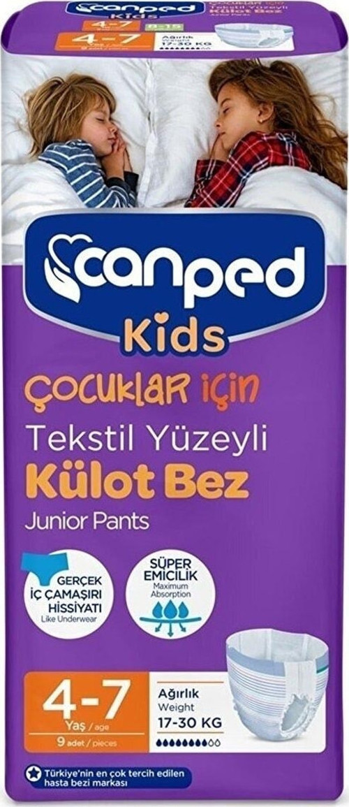 Kids Çocuk Emici Külot Bez (4-7 Yaş) (17-30 Kg) 9'lu