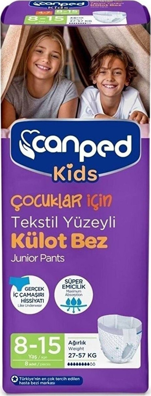 Kids Çocuk Külot Bez 8-15 Yaş 8'li 27-57 Kg.
