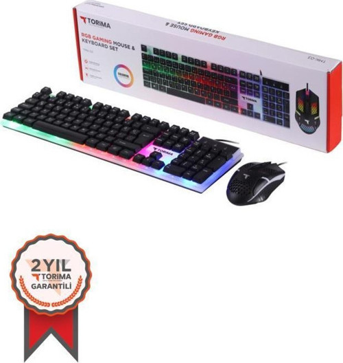 TMK-03 Gaming Rgb Işıklı Kablolu Q Klavye Ve Mouse Seti Siyah