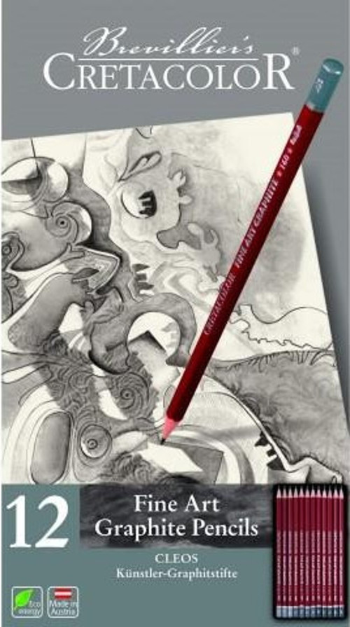 CLEOS Fine Art Graphite Pencils 12'li Dereceli Kalem Seti Metal Kutu / 16052