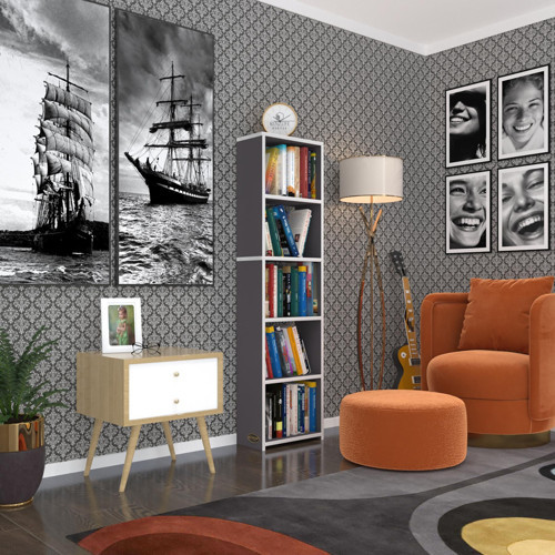 kitaplık süper ga 150*40*19 gri 5 katlı tek bölme çift bölme opsiyonlu ofis mutfak banyo dolabı arkalıksız