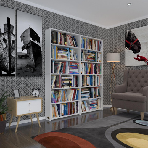kitaplık süper ga 180*160*19 byz 6 katlı 2 bölme çift bölme opsiyonlu ofis mutfak banyo dolabı arkalıksız