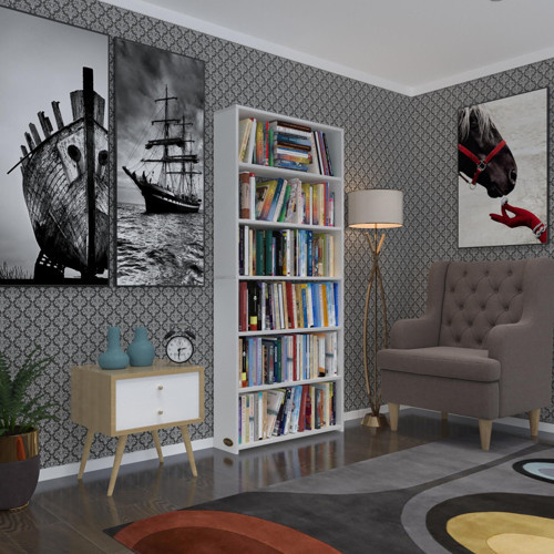 kitaplık süper ga 180*80*19 byz 6 katlı tek bölme çift bölme opsiyonlu ofis mutfak banyo dolabı arkalıksız