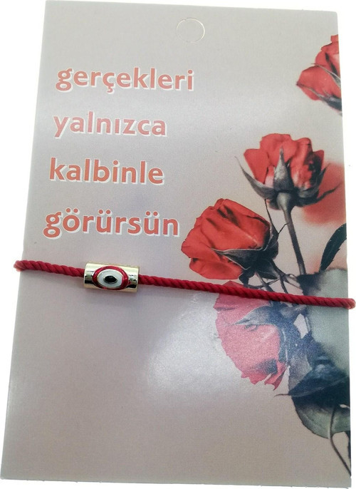 Altın Renk Kırmızı İp Boru Nazar Arkadaş Şans Bilekliği - 2288