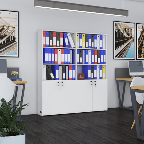 klasör dolabı kilitli ılgar byz 175*160*30 klasörlük kitaplık ofis arkalıksız