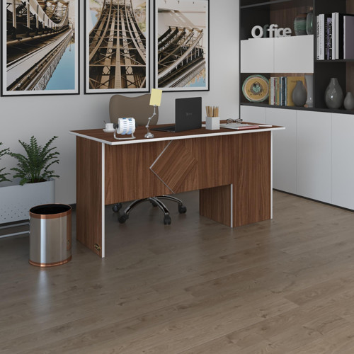 ofis masası yoko ono cvz sol 75*130*60 kilitli kapaklı dolap eşkenar bilgisayar çalışma masası