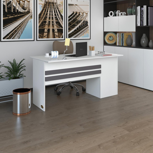 ofis masası kamikaze byz sol 75*120*60 kilitli kapaklı dolap şeritli bilgisayar çalışma masası